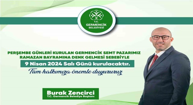 Germencik’te semt pazarı bu haftaya özel Salı günü kurulacak