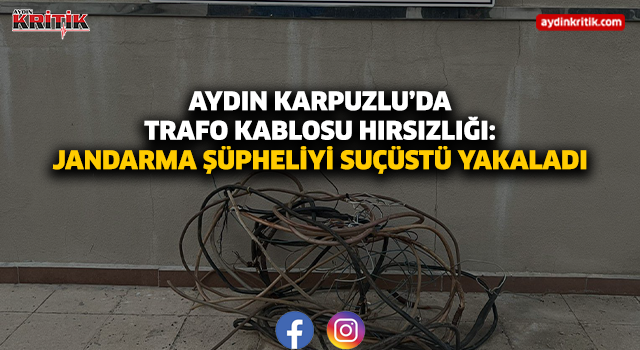 Aydın Karpuzlu’da Trafo Kablosu Hırsızlığı: Jandarma Şüpheliyi Suçüstü Yakaladı