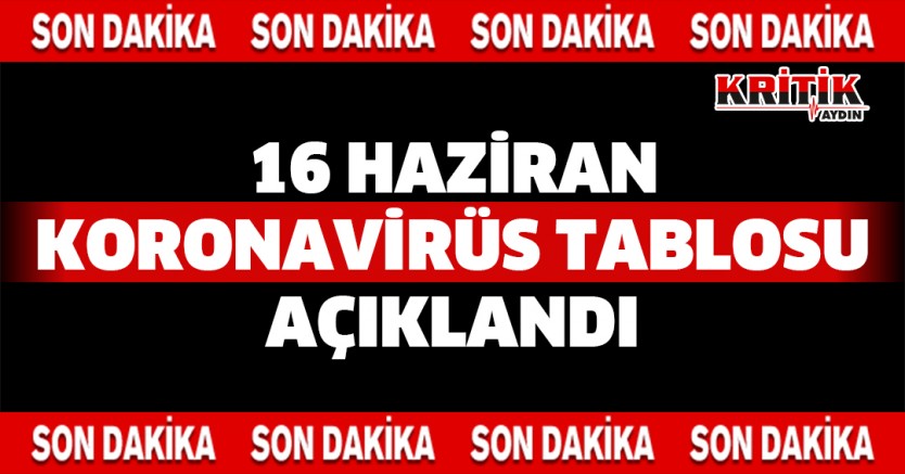16 Haziran Koronavirüs Tablosu Açıklandı