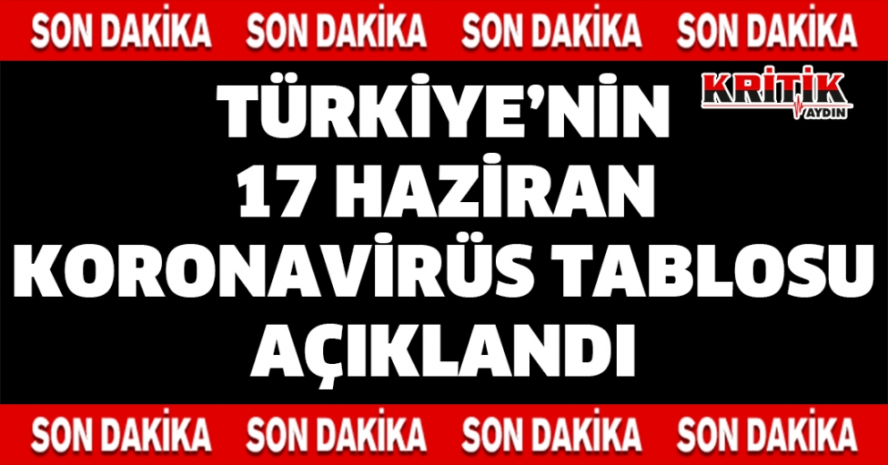 17 Haziran Koronavirüs Tablosu Açıklandı