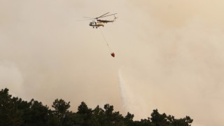 Çine’deki orman yangınına 12 helikopter ile müdahale ediliyor