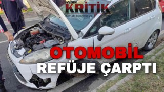 Otomobil refüje çarptı