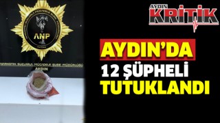Aydın'da 12 şüpheli tutuklandı