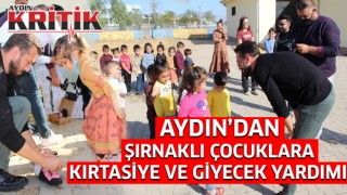 Aydın’dan, Şırnaklı çocuklara kırtasiye ve giyecek yardımı