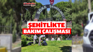 Söke Belediyesi’nden Şehitlikte Bakım Çalışması