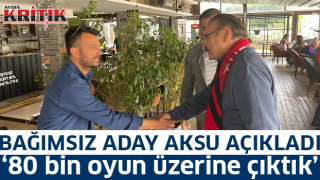 Bağımsız aday Aksu açıkladı: '80 bin oyun üzerine çıktık'