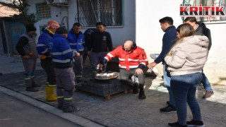 Başkan Zencirci’den Soğuk Havada Çalışan İşçilere Çay Sürprizi