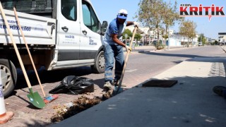 Didim’de yağış öncesi mazgal temizliği