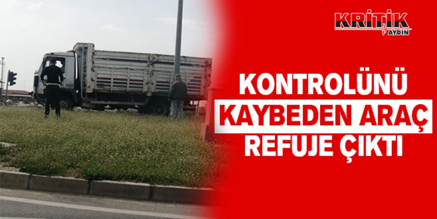 Kontrolünü kaybeden araç refüje çıktı